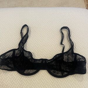 SKIMS Black Sheer Lace Bra